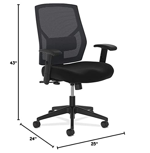 HON Crio High-Back Task Chair - Fabric Mesh Back Computer Chair for Office Desk, in Black (HVL581)