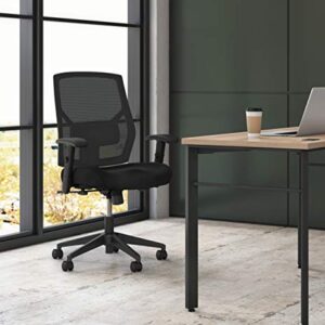 HON Crio High-Back Task Chair - Fabric Mesh Back Computer Chair for Office Desk, in Black (HVL581)