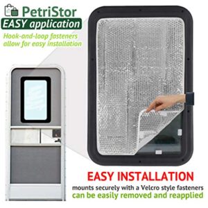 PetriStor 16 X 25 Sun Shield RV Reflective Door Window Cover Helps Protect Your RV from Harmful UV Rays and Regulates RV Temperature White