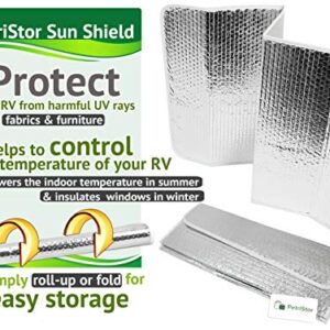 PetriStor 16 X 25 Sun Shield RV Reflective Door Window Cover Helps Protect Your RV from Harmful UV Rays and Regulates RV Temperature White