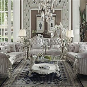 ACME Versailles Sofa w/5 Pillows - 52085 - Ivory Velvet & Bone White