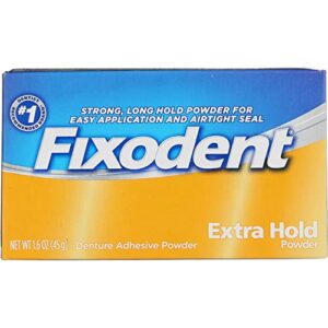 fixodent denture adhesive powder extra hold - 1.6 oz, pack of 2