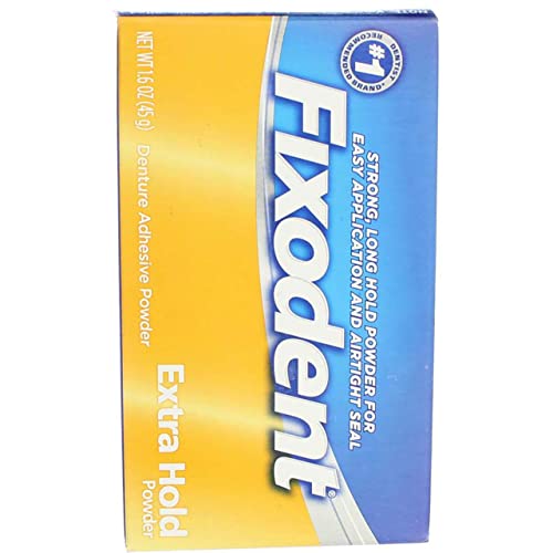 Fixodent Denture Adhesive Powder Extra Hold - 1.6 oz, Pack of 2