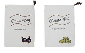 set of 2 vegetable bags, includes potato bag and onion bag - by home-x