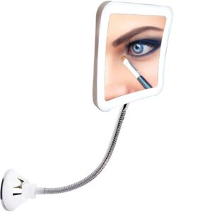 sunplustrade makeup mirror with led lights and magnification, portable cordless design for home and travel with flexible gooseneck to adjust to any position easily