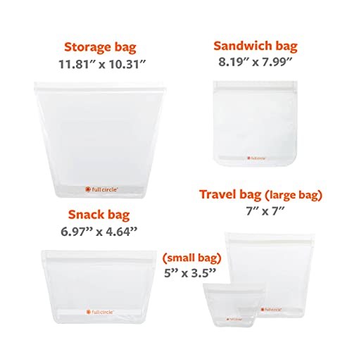 Full Circle Ziptuck Reusable Multi-Use Leak Food-Safe Storage, BPA-Free, Set of 2 Sandwich Bags, Dinosaur