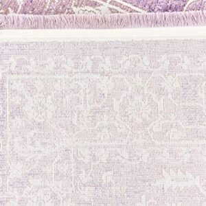 Unique Loom Traditional Classic Intricate Design Distressed Vintage Detail, Area Rug, 4 ft x 6 ft, Purple/Ivory