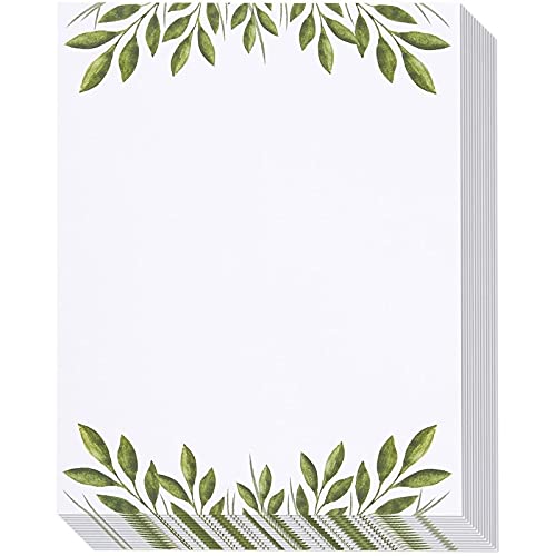 Stationery Paper - 96 Pack Leaf Themed Printer Friendly Letter Size Sheets - 8.5 x 11 Inches