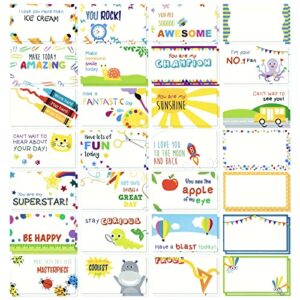 60-pack motivational lunch box notes for kids, single-sided blank inspirational cards in 30 designs, cute, encouraging joke cards for lunchbox essentials (2x3.5 in)