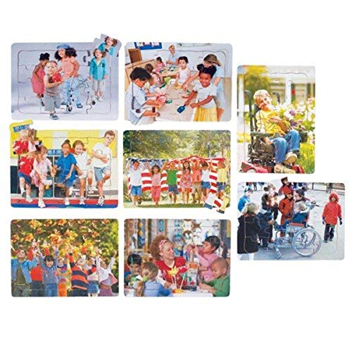 Constructive Playthings PLP-7 Celebrating Children Puzzles Set of Eight 16 pc. Puzzles