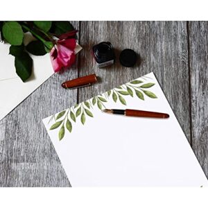 48 Pack Leaf Themed Stationery Writing Paper Set, Letter Size (8.5 x 11 In)