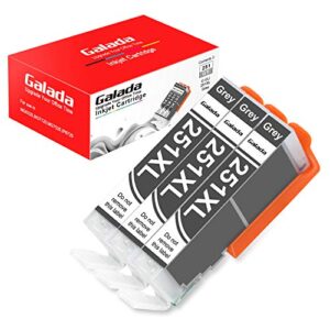 galada compatible ink cartridge replacement for canon pgi-250xl cli-251xl 250 251 xl for pixma mg6320 mg7120 mg7520 ip8720 printer (grey 3-pack)