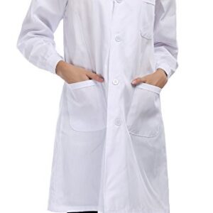 Taylor Eddie Women's White Full Length Lab Coat with Three Pockets