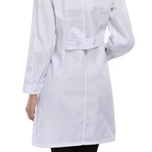 Taylor Eddie Women's White Full Length Lab Coat with Three Pockets