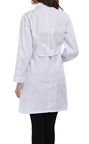 Taylor Eddie Women's White Full Length Lab Coat with Three Pockets