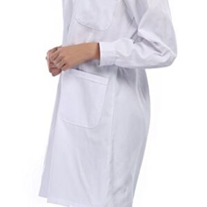 Taylor Eddie Women's White Full Length Lab Coat with Three Pockets