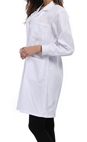 Taylor Eddie Women's White Full Length Lab Coat with Three Pockets