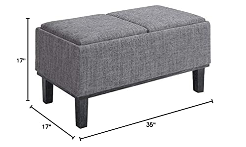 Convenience Concepts Designs4Comfort Brentwood Storage Ottoman, Gray Fabric