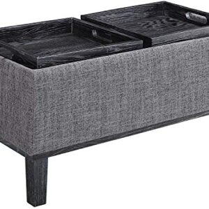 Convenience Concepts Designs4Comfort Brentwood Storage Ottoman, Gray Fabric