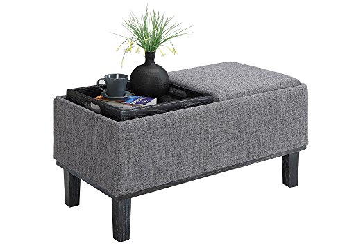 Convenience Concepts Designs4Comfort Brentwood Storage Ottoman, Gray Fabric