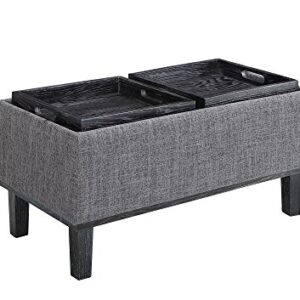 Convenience Concepts Designs4Comfort Brentwood Storage Ottoman, Gray Fabric