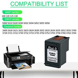 greencycle Remanufactured Ink Cartridge 65, Replacement for HP 65XL 65 XL N9K04AN, Compatible with Envy 5055 5052 5058 Deskjet 2655 2652 2622 3720 3730 3752 3758 All-in-One Printer (Black, 1 Pack)