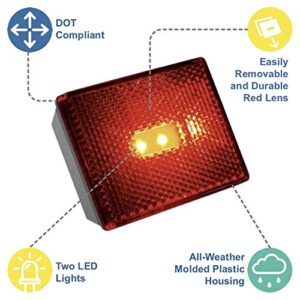 Lumitronics RV Reflector/Clearance LED Marker Light with Stud Mount (Red)