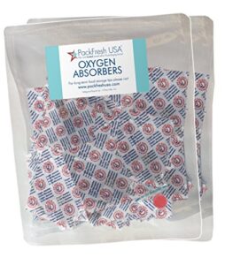 packfreshusa: 100 pack - 200cc oxygen absorber packs - food grade - non-toxic - food preservation - long-term food storage guide included