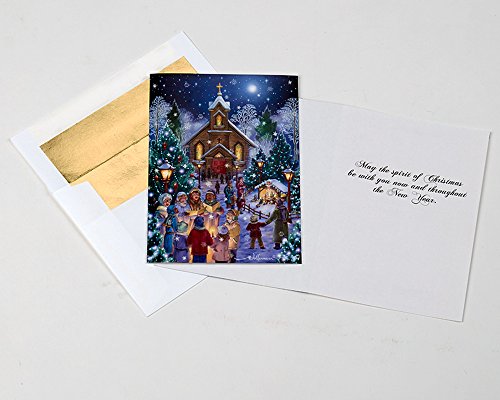 Midnight Mass Christmas Cards - Box of 15 Cards & 16 Foil Lined Envelopes