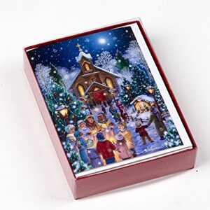 Midnight Mass Christmas Cards - Box of 15 Cards & 16 Foil Lined Envelopes