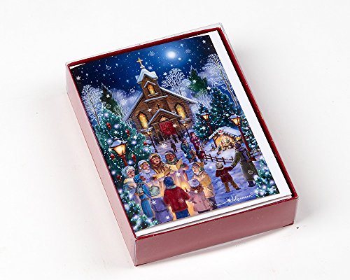 Midnight Mass Christmas Cards - Box of 15 Cards & 16 Foil Lined Envelopes