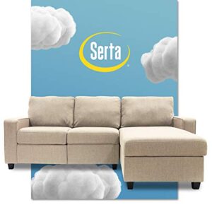 serta palisades reclining sectional with right storage chaise - beige