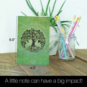 Tree-Free Greetings 12 Pack All Occasion Notecards,Eco Friendly,Made in USA,100% Recycled Paper, 4"x6", Tree of Life (FS56951)