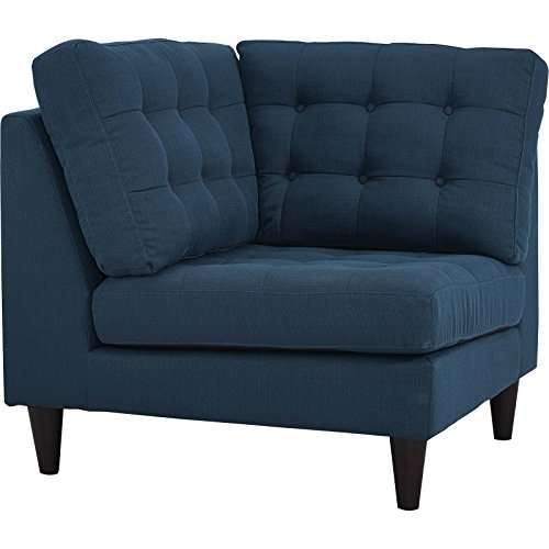 Modway Empress Mid-Century Modern Upholstered Fabric Corner Sofa In Azure