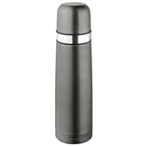 isosteel duo 9900dat top 0 75 litre stainless steel vacuum flask, titan/grey, 8.2 x 7.7 x 30.4 cm