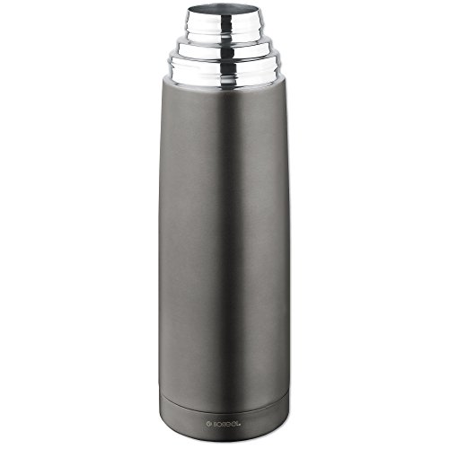 Isosteel Duo 9900DAT Top 0 75 Litre Stainless Steel Vacuum Flask, Titan/Grey, 8.2 x 7.7 x 30.4 cm