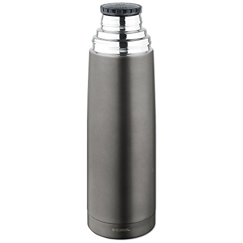 Isosteel Duo 9900DAT Top 0 75 Litre Stainless Steel Vacuum Flask, Titan/Grey, 8.2 x 7.7 x 30.4 cm