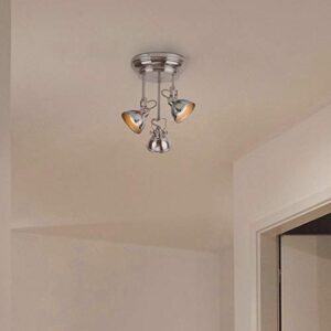 Catalina Lighting 16325-000 Modern 3-Light Ceiling Canopy, 10", Silver Finish