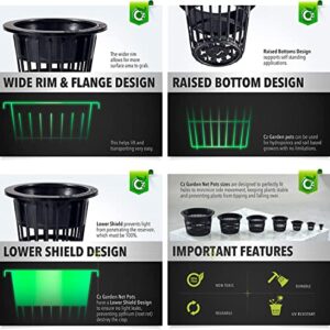 Cz Garden Supply 3 inch Net Cups Heavy Duty Pots Wide Rim Design - Orchids • Aquaponics • Aquaculture • Hydroponics Slotted Mesh for Kratky Wide Mouth Mason Jars