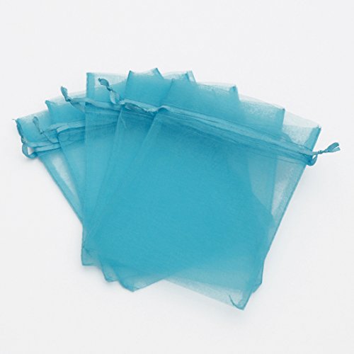 100 pcs 3x4" (8x10cm) Organza Bags Wedding Favor Bags Party Gift Bags Candy Bag Jewelry Pouch Drawstring Bag FB777 (Aqua Blue - FB042)