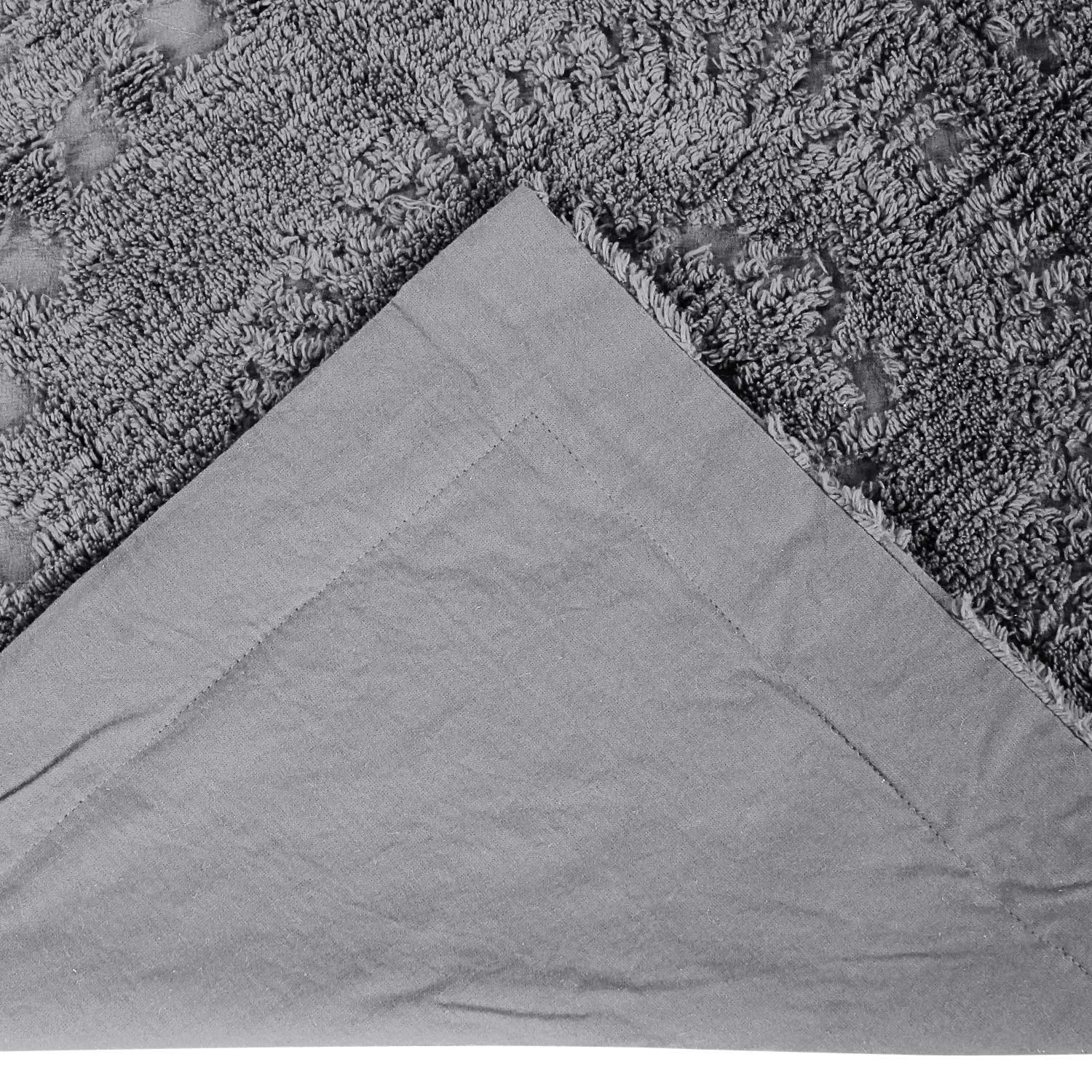 Better Trends Rio Collection is super soft and light weight in Floral Design 100% Cotton Tufted Unique Luxurious Machine Washable Tumble Dry, Standard Sham, Gray