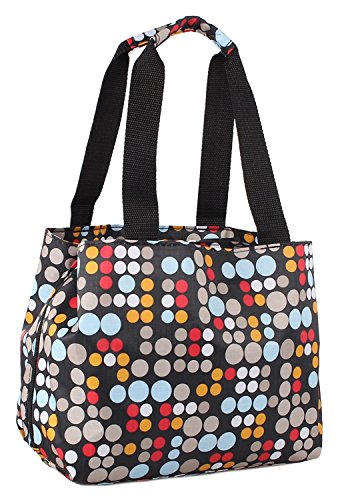 Nicole Miller Insulated Lunch Bag Tote –Open Cooler Ice Bag Lunch Box for Food with Drink Bottle Holder for Women, Men, Picnic, Boating, Beach, Fishing & Work(Bangles Red)