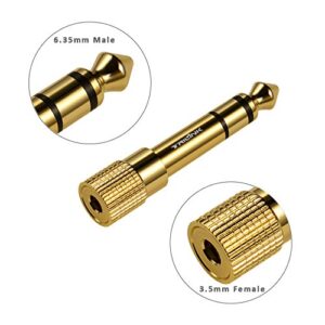 TRILINK Stereo Audio Adapter [Gold-Plated Pure Copper ] 6.35mm (1/4 inch) Male to 3.5mm (1/8 inch) Female Headphone Jack Plug, 3 Pack