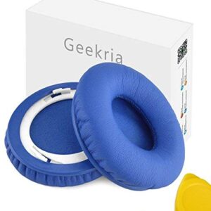 geekria quickfit replacement ear pads for beats solohd (810-00012-00) on-ear headphones ear cushions, headset earpads, ear cups cover repair parts (blue)