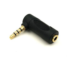 Nightwolf 5PCS 90 Degree L Shape Right Angle 4 Pole 3.5mm Male to Female Gold Audio Stereo Plug Jack Headphone Adapter Connector