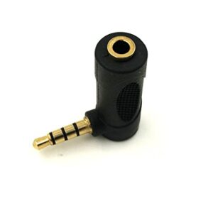 Nightwolf 5PCS 90 Degree L Shape Right Angle 4 Pole 3.5mm Male to Female Gold Audio Stereo Plug Jack Headphone Adapter Connector