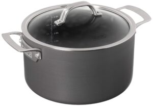 viking culinary hard anodized nonstick dutch oven, 6 quart, includes glass lid, dishwasher, oven safe, works on all cooktops including induction