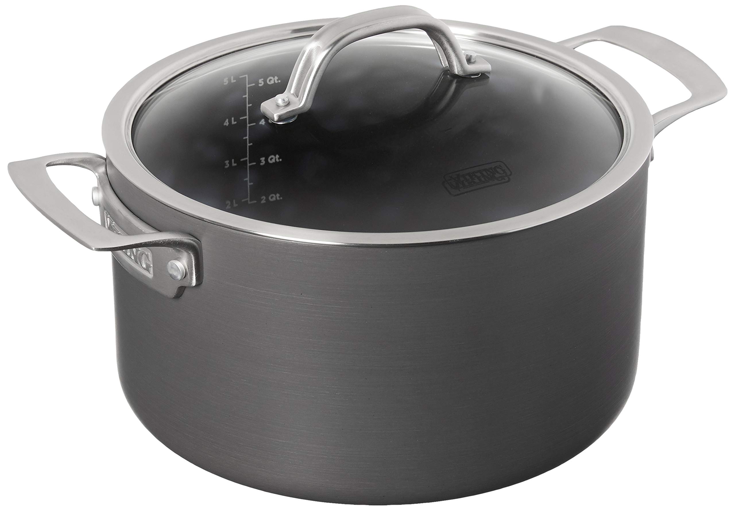 Viking Culinary Hard Anodized Nonstick Dutch Oven, 6 Quart, Includes Glass Lid, Dishwasher, Oven Safe, Works on All Cooktops including Induction