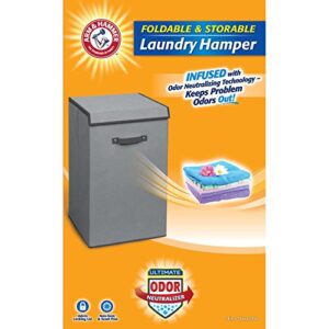 Arm & Hammer Collapsible Laundry Hamper, Gray