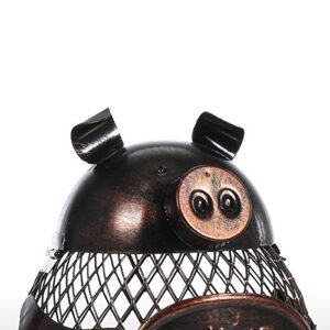 Too-arts Piggy Wine Barrel Cork Container Metal Sculpture Handicraft Gift Home Decor